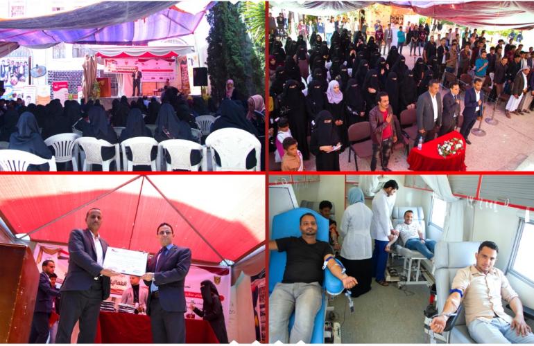 يوم إنساني بامتياز.. العشرات من الطلبة والمواطنين يشاركون في الحملة الطوعية للتبرع بالدم لصالح مرضى الثلاسيميا والدم الوراثي.