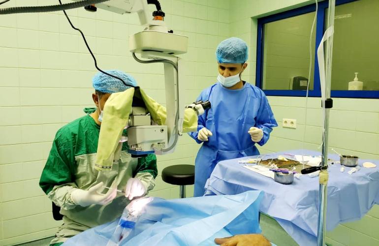 المستشفى السعودي الالماني يدشن مشروع احسان الرمضاني المجاني لإجراء العمليات الجراحية لإزالة المياه البيضاء وتركيب العدسات